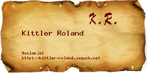 Kittler Roland névjegykártya